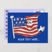 漫画のアメリカ国旗のはがき ポストカード (正面/裏面)