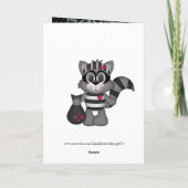 漫画のアライグマのバレンタインデーのグリーティングカード シーズンカード (裏面)