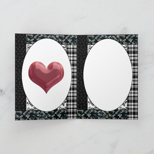 漫画のアライグマのバレンタインデーのグリーティングカード シーズンカード (内部)