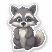 漫画のアライグマ シール (正面)