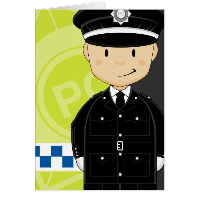 漫画のイギリスのかわいい警官 (正面)