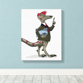 漫画のイグアノドンの店員。 キャンバスプリント (インサイチュ (ウッドフロア))