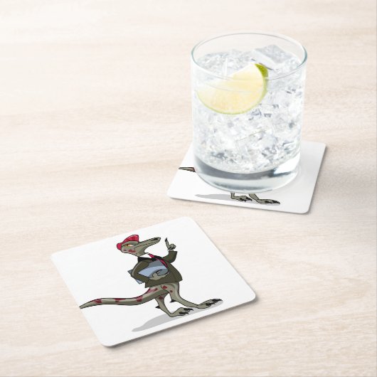 漫画のイグアノドンの店員。 スクエアペーパーコースター (インサイチュ)
