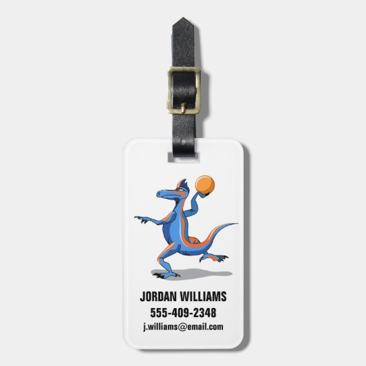漫画のイグアノドン遊のバスケットボール。 ラゲッジタグ (正面縦)