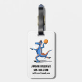 漫画のイグアノドン遊のバスケットボール。 ラゲッジタグ (裏面縦)