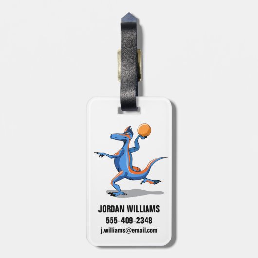 漫画のイグアノドン遊のバスケットボール。 ラゲッジタグ (裏面縦)