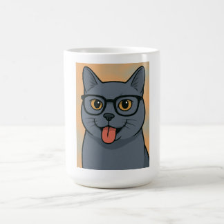 漫画のイメージマグロシアの、青、猫マグ コーヒーマグカップ