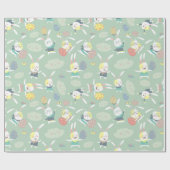 漫画のイースターバニーウサギ卵 | 祝日 ラッピングペーパー (フラット)