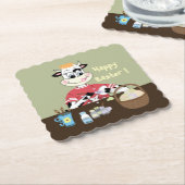 漫画のイースター茶色および緑のペーパーコースター ペーパーコースター (アングル)