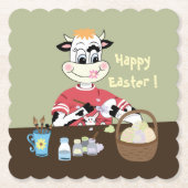 漫画のイースター茶色および緑のペーパーコースター ペーパーコースター (正面)