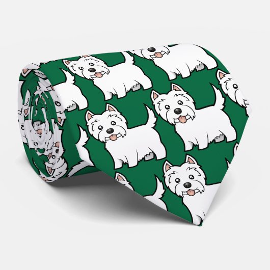 漫画のウエスト・ハイランド・ホワイト・テリア ネクタイ (ロール)