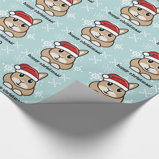 漫画のウサギのクリスマスの包装紙 ラッピングペーパー (角)