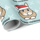 漫画のウサギのクリスマスの包装紙 ラッピングペーパー (ロールコーナー)