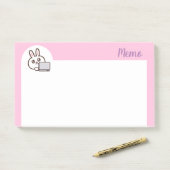 漫画のウサギのコンピュータのピンク ポストイット (デスク)