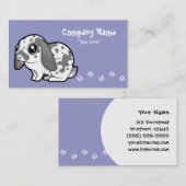 漫画のウサギ(だらしない耳の滑らかな毛) 名刺 (正面/裏面)