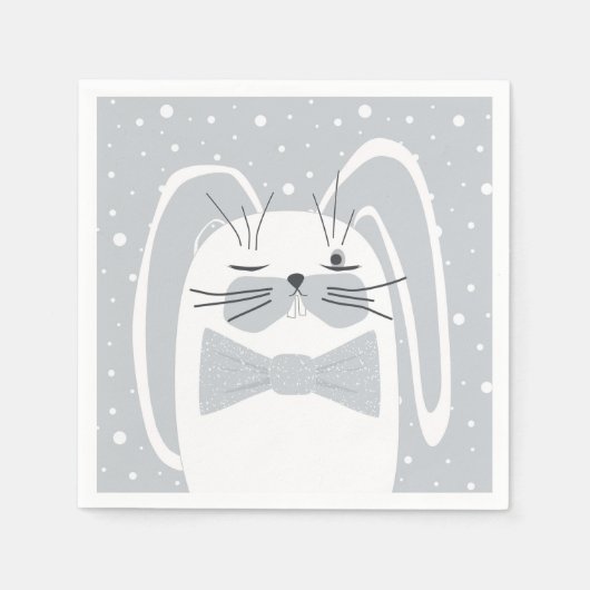 漫画のウサギ、シンボル2023。 スタンダードカクテルナプキン (正面)