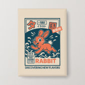 漫画のウサギ 缶バッジ (正面)