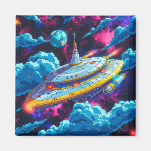 漫画のエイリアンの宇宙船 マグネット
