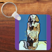 漫画のエジプトの像 キーホルダー (正面)