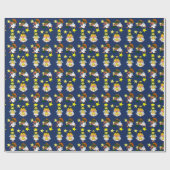 漫画のエンジェルお洒落クリスマスのギフトラップ ラッピングペーパー (フラット)