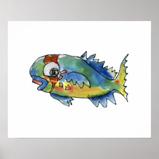 漫画のオウム魚の子供のウォールアートポスター ポスター