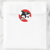 漫画のオルカダイブ国旗 ラウンドシール (バッグ)