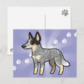 漫画のオーストラリアの牛の犬/ケルピー ポストカード (正面/裏面)