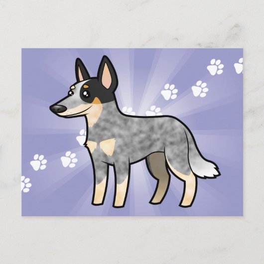 漫画のオーストラリアの牛の犬/ケルピー ポストカード (正面)