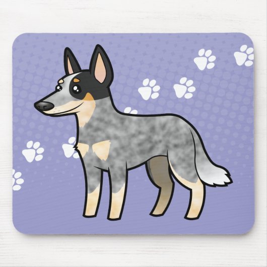 漫画のオーストラリアの牛犬/ケルピー マウスパッド (正面)