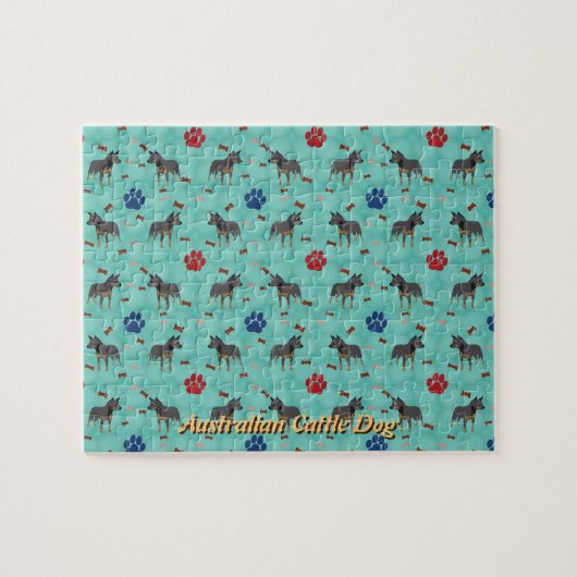 漫画のオーストラリアの牛犬 ジグソーパズル (横)