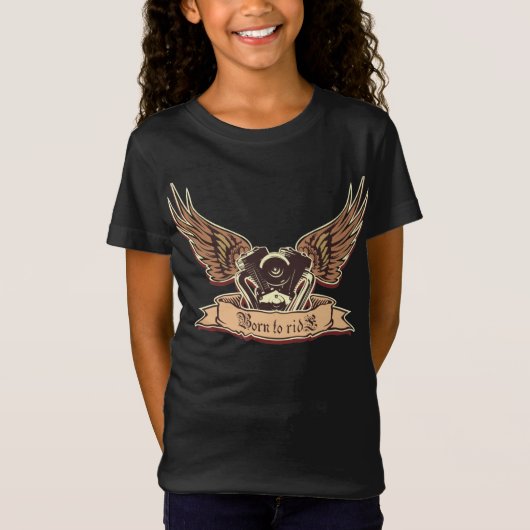 漫画のオートバイエンジン Tシャツ (正面)
