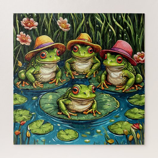 漫画のカエル ジグソーパズル (縦)