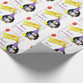 漫画のカスタマイズペンギン誕生日ギフトラップチャイルドチャイルド ラッピングペーパー (角)