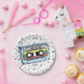 漫画のカセットテープ及び音楽ノート(組合せそれ) ペーパープレート (パーティー)
