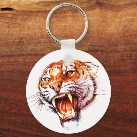 漫画のカッコいいタトゥーのシンボルは虎の頭を轟音 キーホルダー (正面)