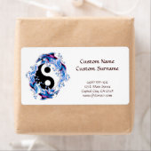 漫画のカッコいいタトゥー記号陰陽ドルフィンズ ラベル (インサイチュ)