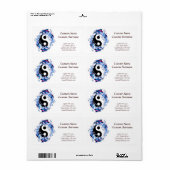 漫画のカッコいいタトゥー記号陰陽ドルフィンズ ラベル (フルシート)