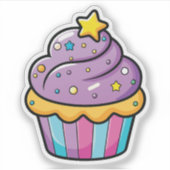 漫画のカップケーキステッカー シール (正面)