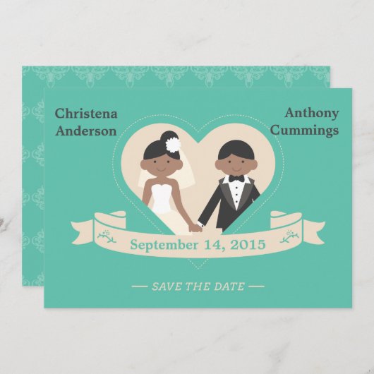 漫画のカップルが結婚する日を発表(LAA) 招待状 (正面/裏面)