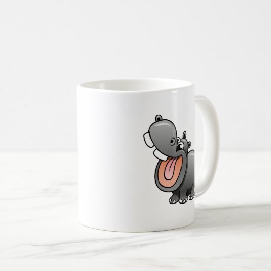 漫画のカバ コーヒーマグカップ (正面右)