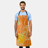 漫画のカボチャ、かわいい秋のパターン。 エプロン (着用した状態)