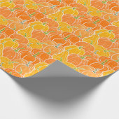 漫画のカボチャ、かわいい秋のパターン。 ラッピングペーパー (角)