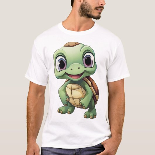 漫画のカメのイラスト コピー Tシャツ (正面)