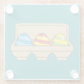 漫画のカラフルイースター卵のパック ガラスコースター (裏面)