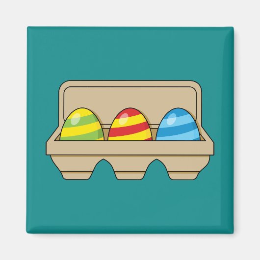 漫画のカラフルイースター卵のパック マグネット (正面)