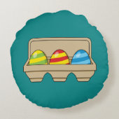 漫画のカラフルイースター卵のパック ラウンドクッション (裏面)