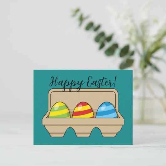 漫画のカラフルイースター卵のパック |追加文字 シーズンポストカード (スタンド正面)