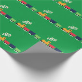 漫画のカラフル列車 ラッピングペーパー (角)