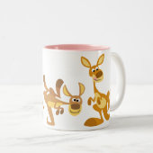 漫画のカンガルーのマグのかわいいトリオ ツートーンマグカップ (正面右)