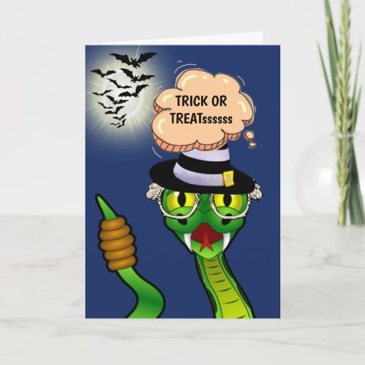 漫画のガラガラかわいいトリックの取り扱いハロウィーン カード (正面)